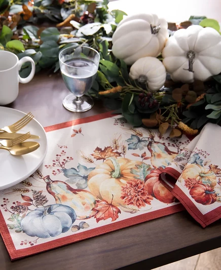 Столовый комплект Elrene Botanical Harvest Pumpkin, многоцветный
