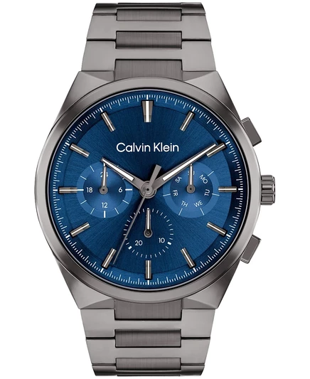 Мужские часы-браслет Calvin Klein отличительного серого цвета с браслетом из нержавеющей стали 44 мм серого цвета