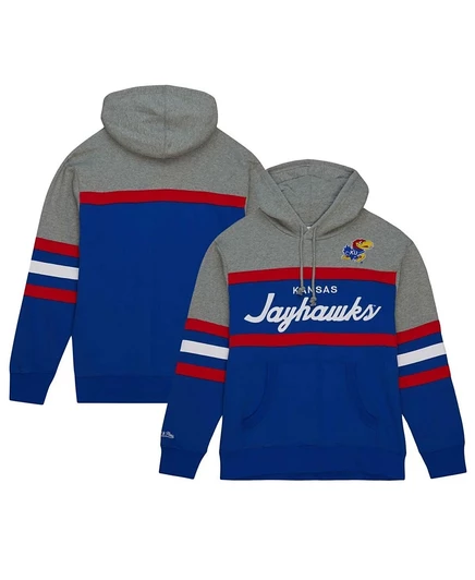 Мужское худи Mitchell & Ness Kansas Jayhawks, синее