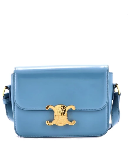 Женская сумка Pre-Owned Celine Teen Triomphe кожаная, синяя