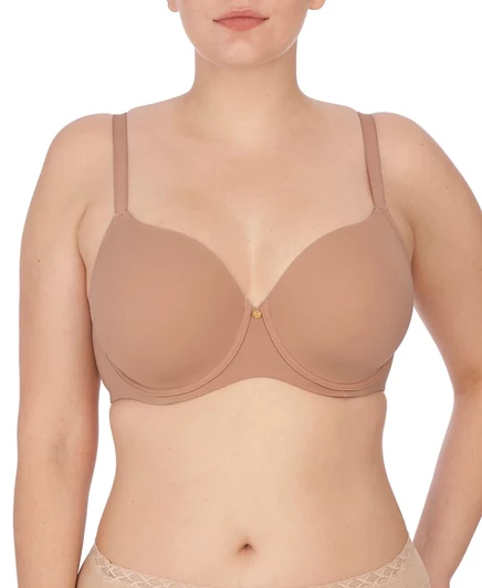 Бюстгальтер-футболка на косточках Natori Women's Chic Comfort для полной фигуры коричнево-бежевый