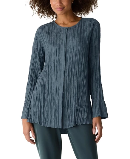 Женская рубашка Eileen Fisher удлиненная, зеленая