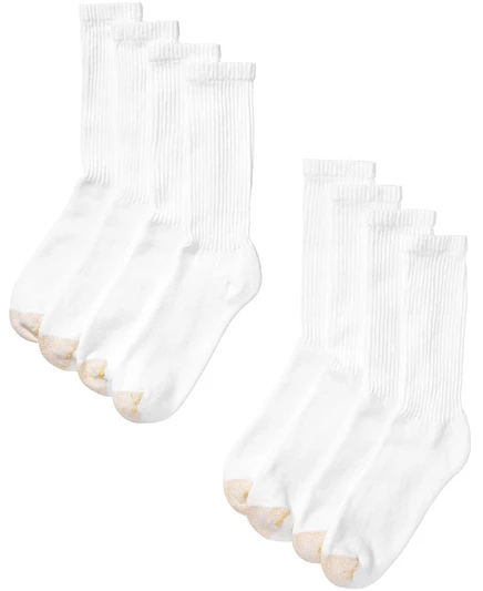 Мужские спортивные носки Gold Toe 8 пар, белые