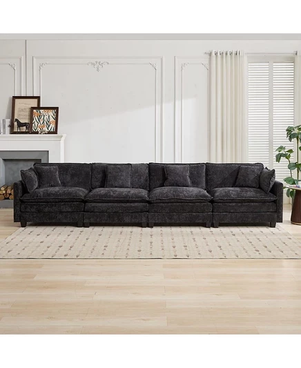 Диван Streamdale Furniture Cloud Couch: Гибкий модульный диван из шенилла для максимального комфорта черного цвета