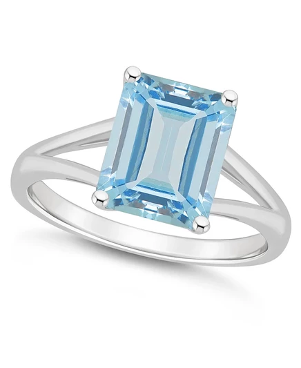 Женское кольцо Macy's Sky Blue Topaz 4,25 карат в серебре, голубое
