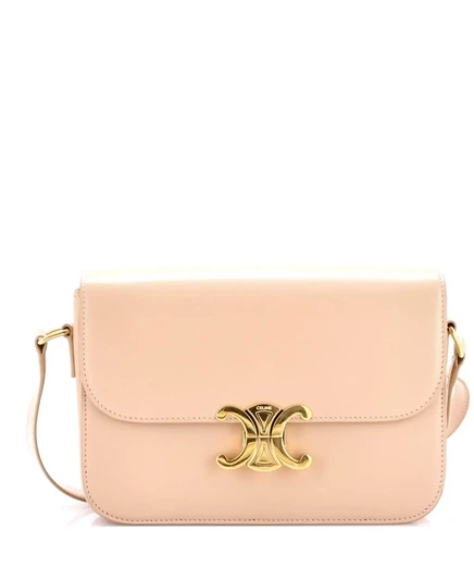 Женская сумка Pre-Owned Celine Triomphe Medium, бежевая