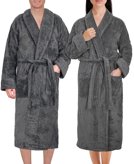 Унисекс халат American Soft Linen 100% хлопок, серый