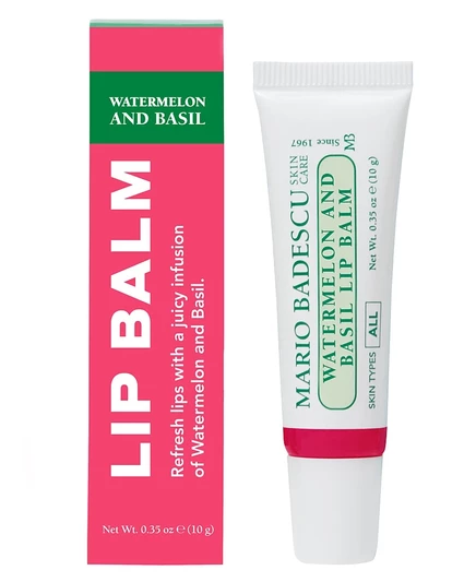 Бальзам для губ Mario Badescu с арбузом и базиликом, 0,35 унции. белый
