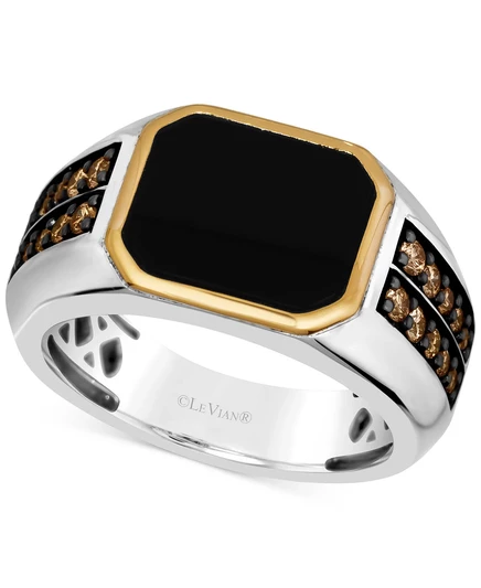 Мужское кольцо Le Vian Chocolatier Onyx, серебро/14K, серебристое