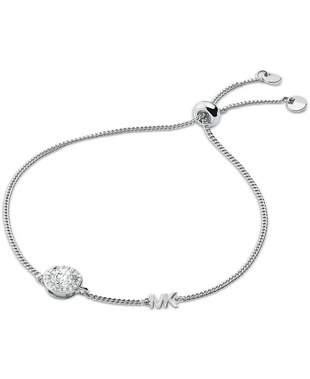Браслет Michael Kors серебро 925 с ползунком, кубическим цирконием, серебристый