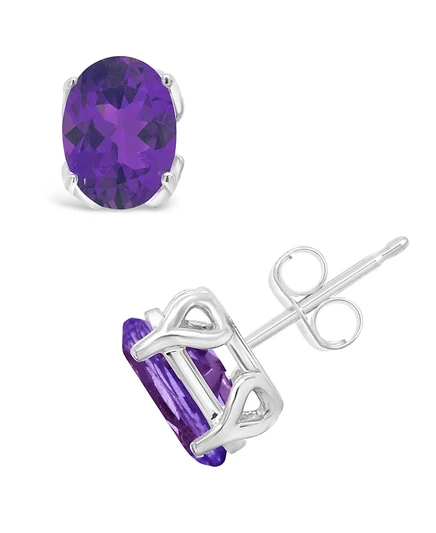 Серьги-пусеты Macy's из серебра, аметистовые