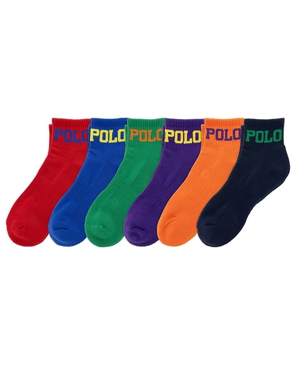 Мужские гольфы Polo Ralph Lauren с цветным логотипом, 6 упаковок, мульти