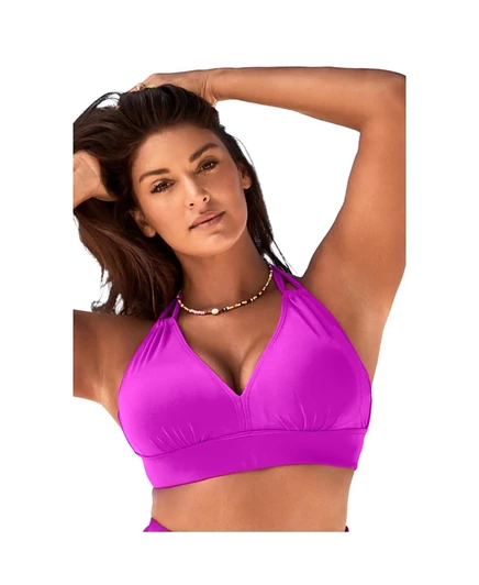 Женский верх бикини Swimsuits For All халтер, розовый
