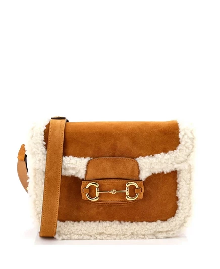 Женская сумка Pre-Owned Gucci Horsebit 1955 коричневая
