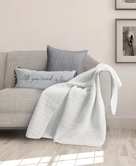 Стеганый плед Levtex Mills с вафельной вышивкой, 60