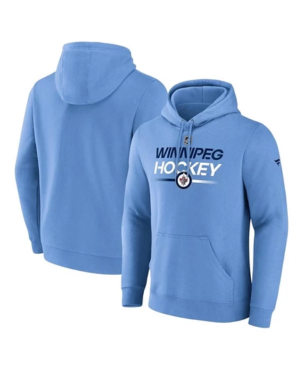 Мужское худи Fanatics Winnipeg Jets с флисовой подкладкой, голубое