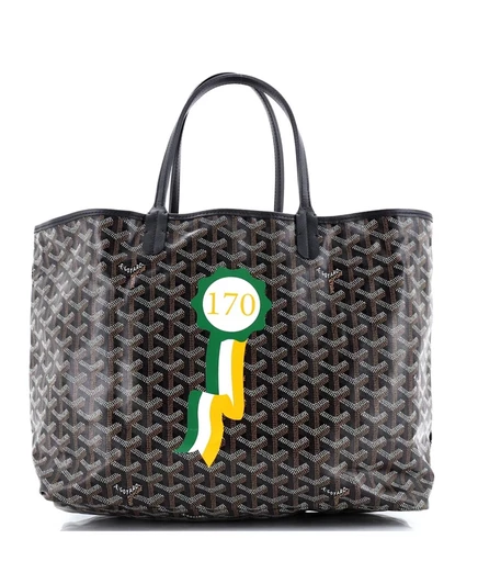 Женская сумка Goyard Saint Louis PM из покрытого канваса, черная