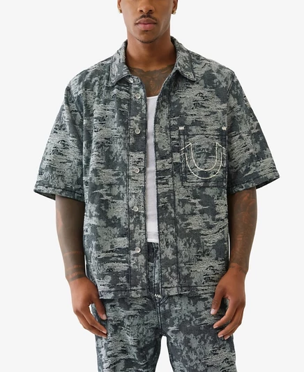 Мужская рубашка True Religion Super Oversized, синяя