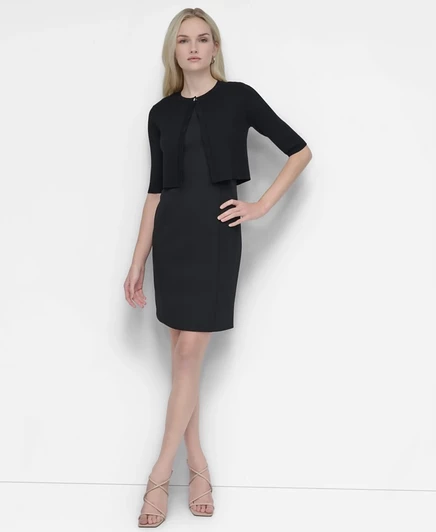 Женское укороченное болеро DKNY с кнопками, черное