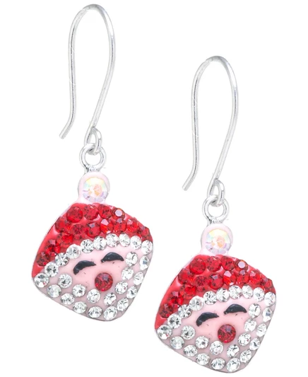 Серьги Macy's «Санта-Клаус» с кристаллами, красно-белые