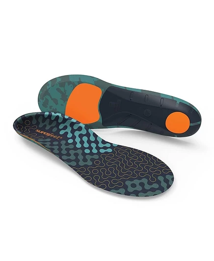 Стельки Superfeet Run Cushion с высоким сводом стопы - Высокая поддержка свода стопы - Вставки для бега по фигуре - Профессиональный класс - 2,5-4 для мужчин / 4,5-6 для женщин, синие