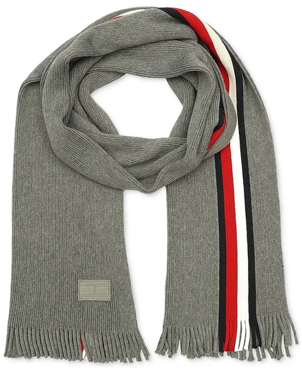 Мужской шарф Tommy Hilfiger Global Stripe Raschel, серый
