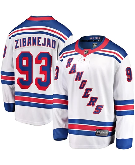 Мужская джерси Fanatics Mika Zibanejad New York Rangers, белая
