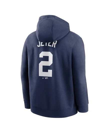 Мужской пуловер Nike Derek Jeter Navy New York Yankees с именем и номером игрока, с капюшоном navy