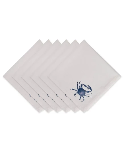 Салфетки столовые Design Imports Crab, 6 шт., хлопок, синий
