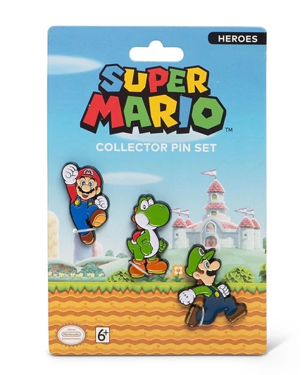 Набор значков PowerA Super Mario, 3 шт., разноцветные