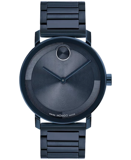 Мужские часы Movado Bold Evolution 2.0 из швейцарской кварцевой стали с ионным покрытием синего цвета, 40 мм blue