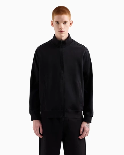 Мужская спортивная куртка A|X Armani Exchange обычного покроя с логотипом на ленте и полной молнией