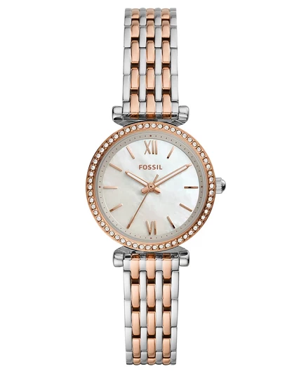 Женские часы Fossil Carlie Mini с золотистым браслетом из нержавеющей стали 28 мм
