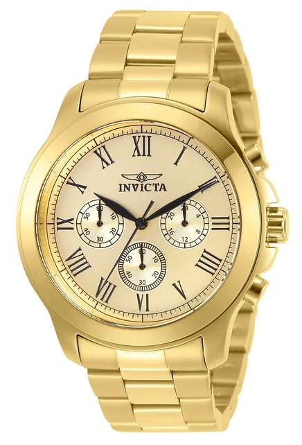 Мужские часы Invicta 21658 Specialty с кварцевым хронографом и золотым циферблатом из золота