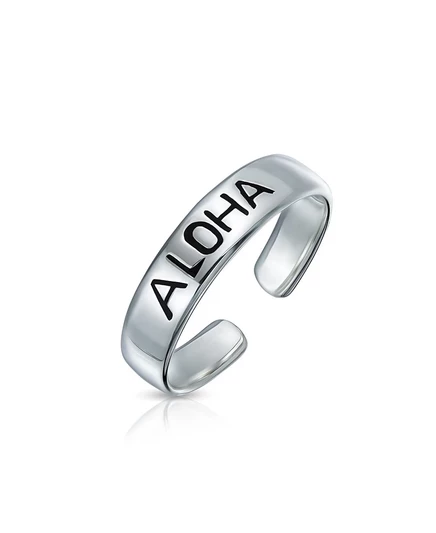 Кольцо на палец ноги Bling Jewelry Aloha midi, серебристое