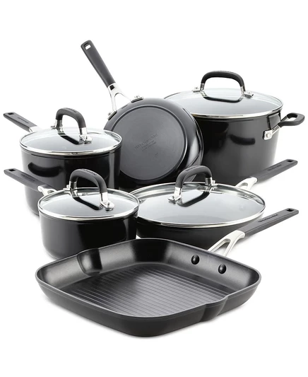 Набор посуды KitchenAid Hard Anodized, 10 пр., черный