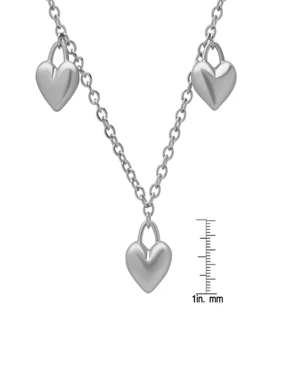 Женское короткое ожерелье Macy's Three Heart, серебристое