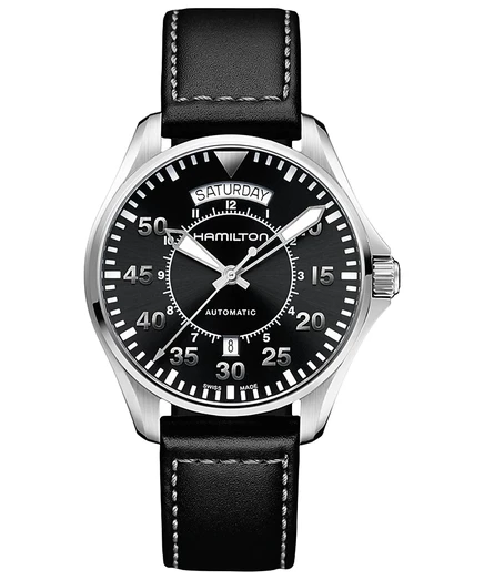 Мужские часы Hamilton Khaki Pilot автомат 42 мм, черный