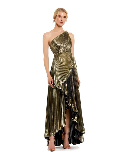 Женское платье Mac Duggal Pleated Metallic, золотое