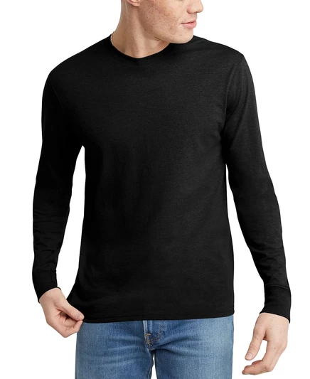 Мужской лонгслив Hanes Originals Tri-Blend, черный