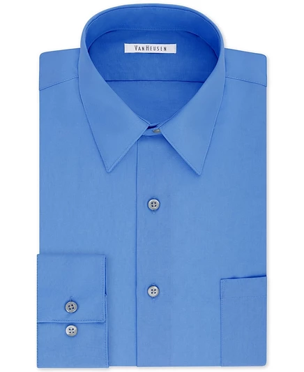 Мужская рубашка Van Heusen Bigger Fit без глажки, синяя