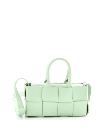 Женская сумка Pre-Owned Bottega Veneta Mini Arco мини-тоут, зеленая