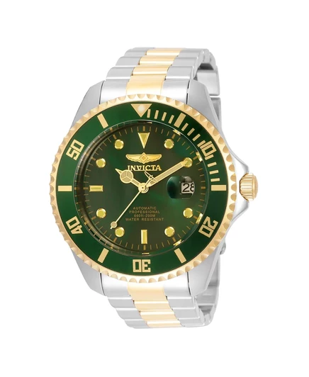 Мужские часы Invicta 35727 Pro Diver с автоматическими 3 стрелками и зеленым циферблатом gold