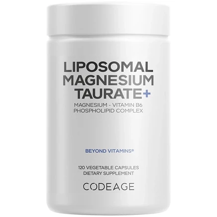 Пищевая добавка Codeage Liposomal Magnesium Taurate+, 120 капсул, многоцветная