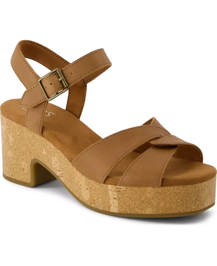  Женские босоножки на танкетке Isla с открытым носком brown sugar leather