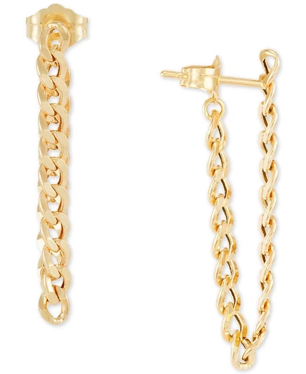 Женские серьги Macy's Chain Link, 10К золото, длина 2.54 см