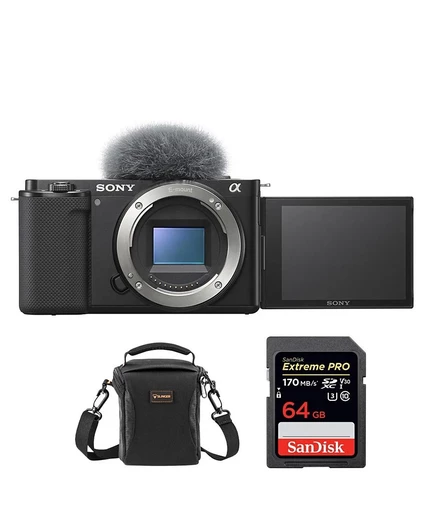 Камера Sony ZV-E10, комплект 64 ГБ и сумка, черная