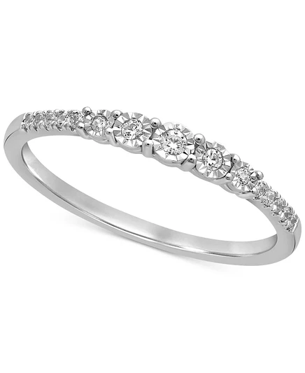 Кольцо Macy's с бриллиантами 1/10 кт, 14k белое золото
