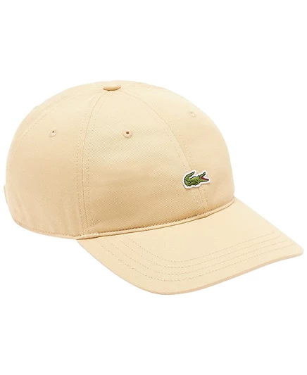 Мужская саржевая кепка с регулируемым ремешком от Lacoste коричнево-бежевого цвета