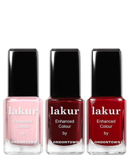 Лондонтаун, 3 шт. Набор разноцветных лаков для ногтей Lakur Enhanced Colour всегда в моде.